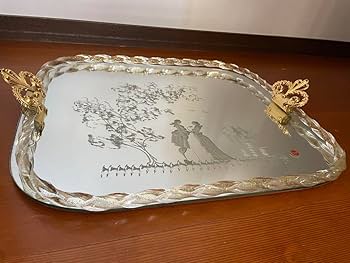 イタリアムラーノ•ベネチアングラスミラートレイ＆ベネチアングラス