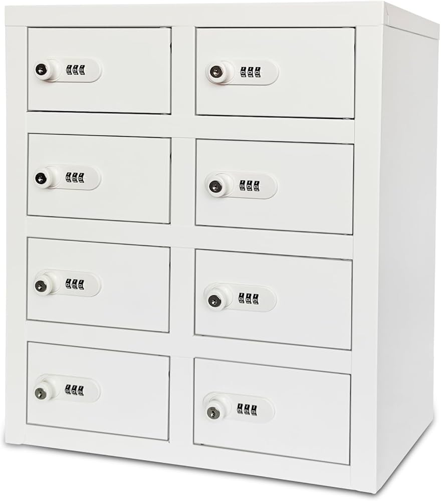 Amazon.co.jp: 貴重品ロッカー 小型 鍵付きダイヤル錠 8人用 ロッカー