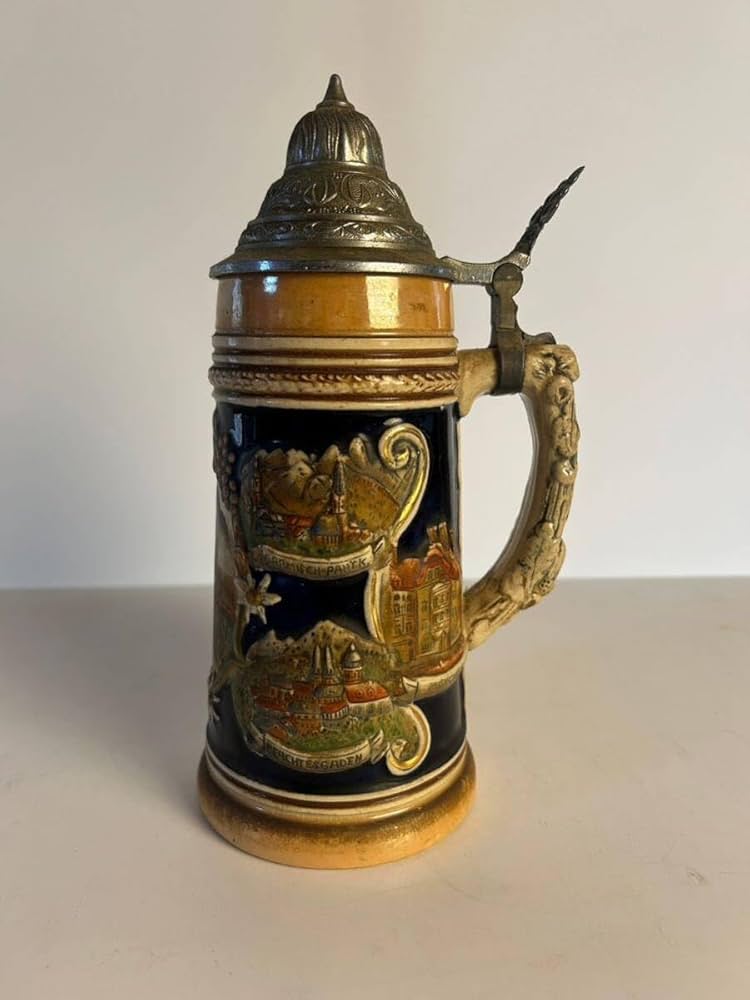 Amazon.co.jp: ビアマグ ドイツ 西ドイツ 陶磁器 陶器 蓋付き ビール