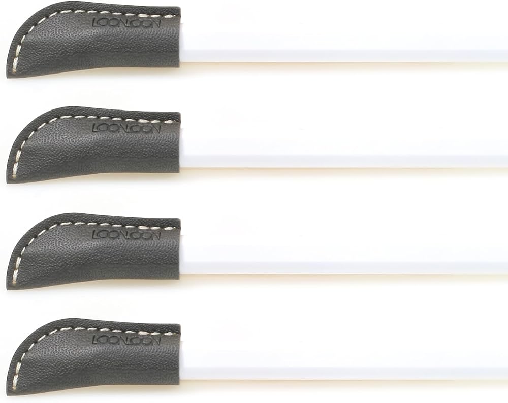 Amazon.co.jp: LOONLOON 鉛筆キャップ グレー 4個セット レザー ペン