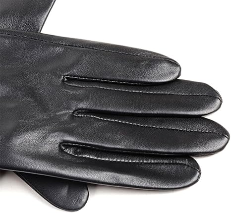 ユリウスJULIUSブラックラムレザーフィンガーレスモコモコグローブ