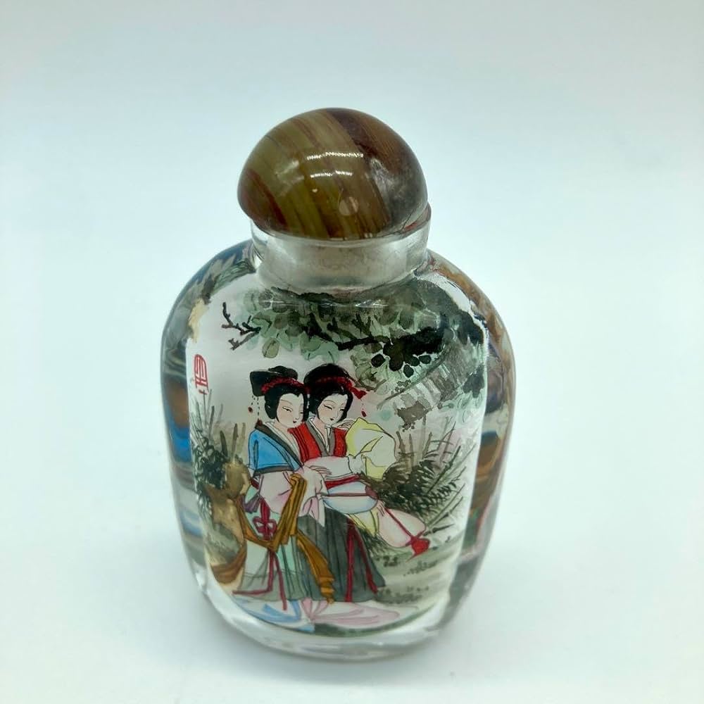 Amazon.co.jp: 鼻煙壺 中国伝統工芸品 内絵ガラス瓶 硝子製嗅ぎタバコ