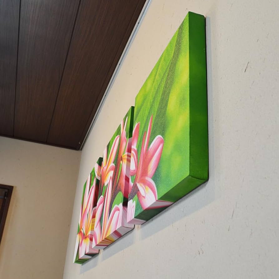 抽象画 チューリップと花 ハンドメイド インテリア アクリル画 BAEZ3