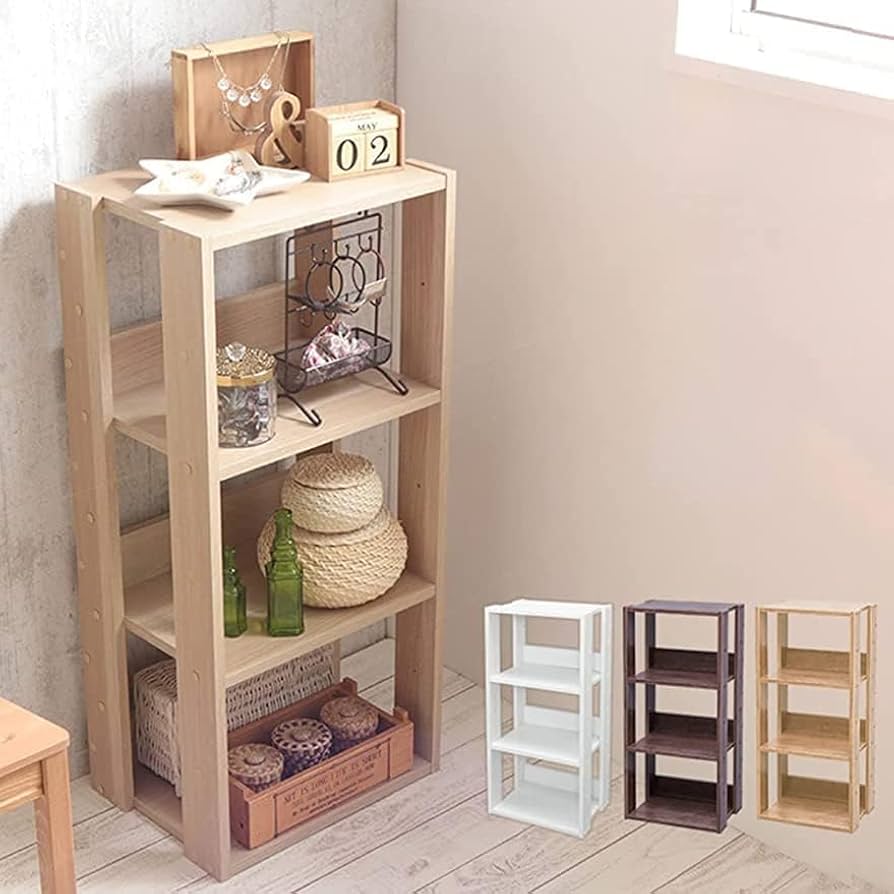 Amazon｜ラック 木製ラック オープンラック オープンシェルフ シェルフ
