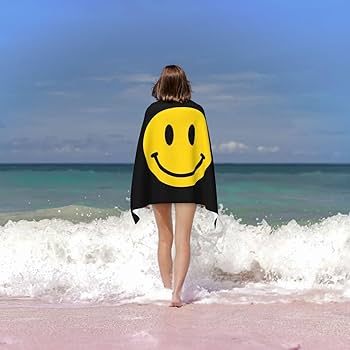 Amazon｜マイクロファイバー バスタオル カラフル ニコちゃんマーク