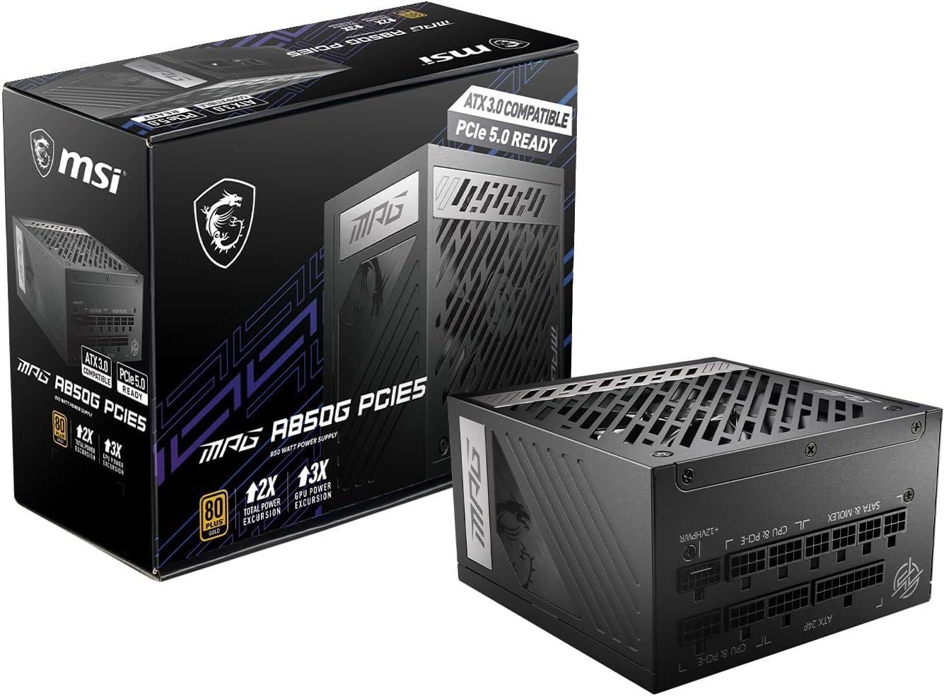 Amazon | MSI MPG A850G PCIE5 PC電源ユニット 850W ATX3.1/PCIe 5.1