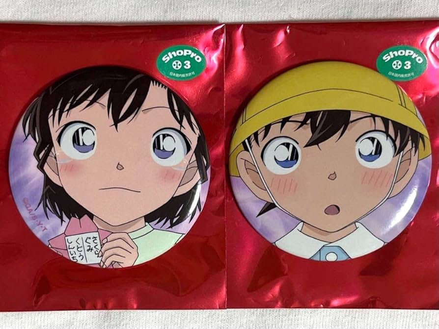 名探偵コナン アプリ 缶バッジ 毛利蘭 名探偵コナン 毛利蘭 工藤新一