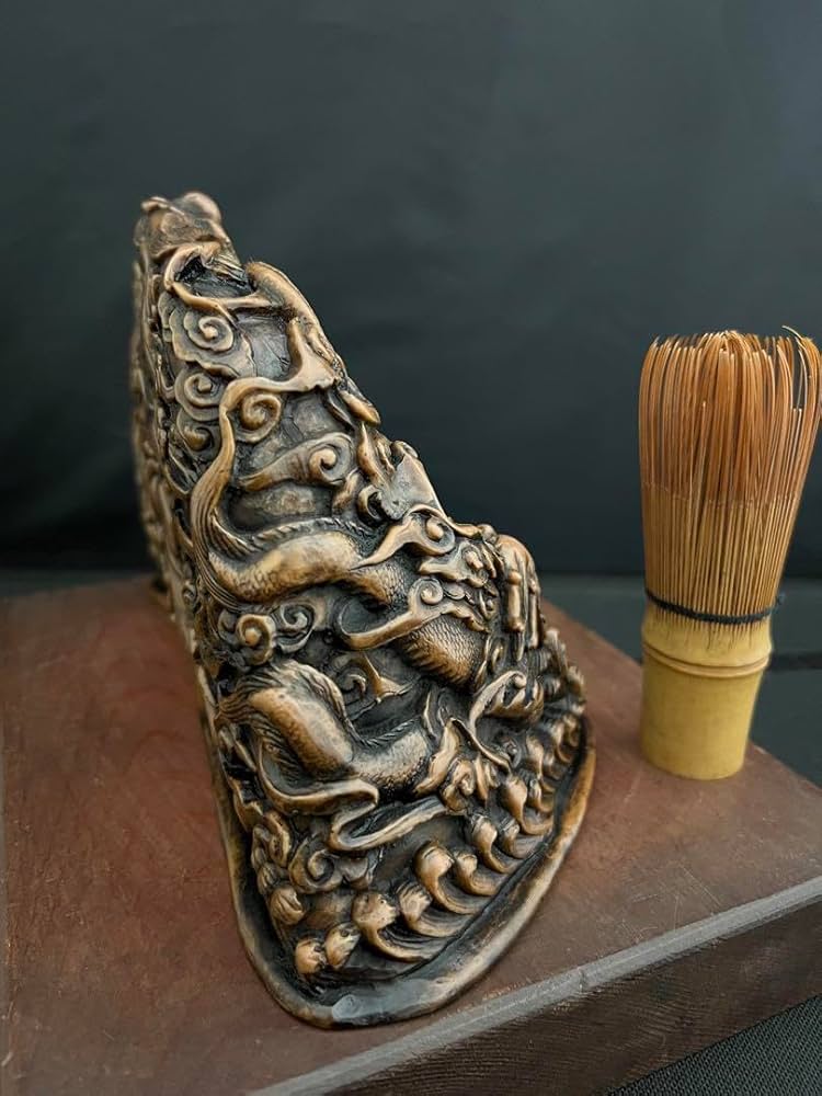 石材彫 龍 彫刻 置物 台座 魔除風水 開運 金運 骨董 美術 アンティーク