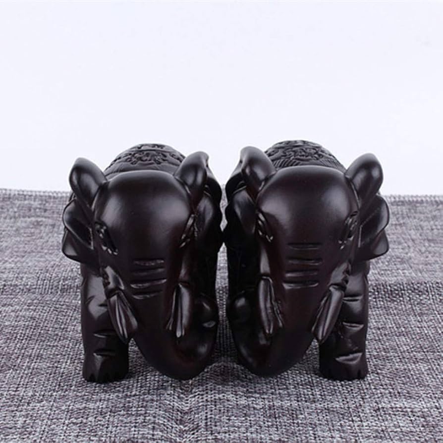 Amazon.co.jp: 黒檀の木彫り象の彫刻像手工芸品ホームオフィス装飾家具