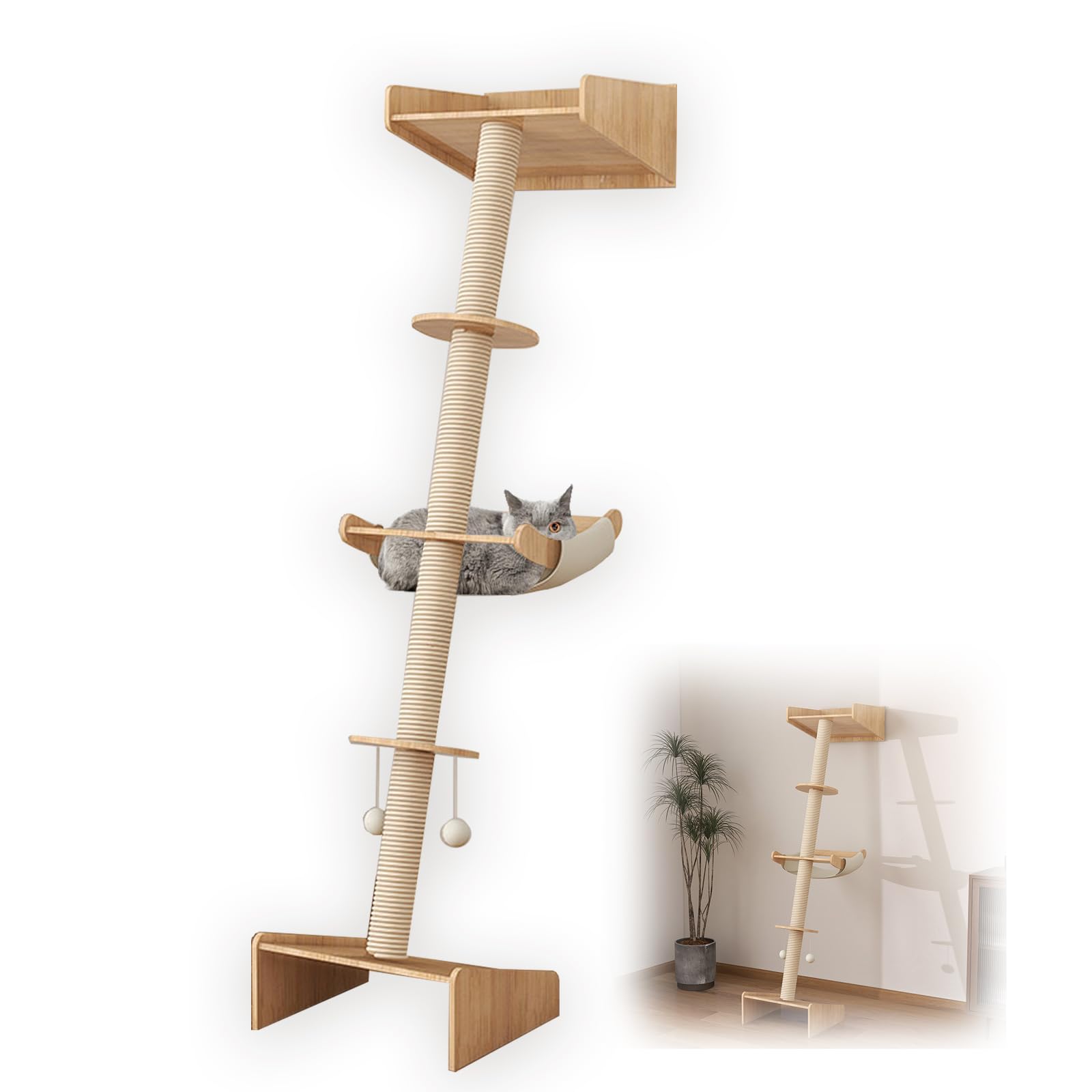 Yinanroa タワーキャット,木登りタワー 宇宙船ハンモック付き シングル