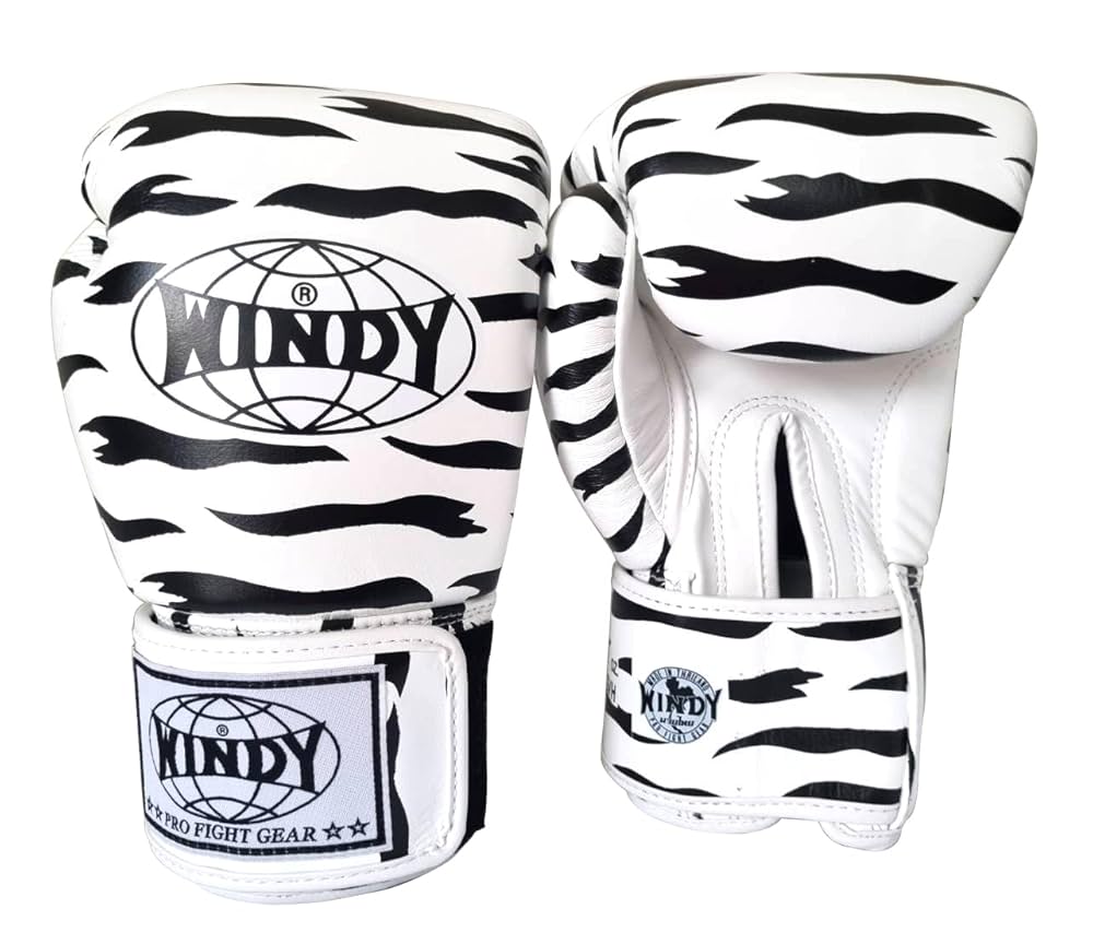 正規品 WINDY ボクシンググローブ 16oz ホワイト/シルバー ヒョウ柄