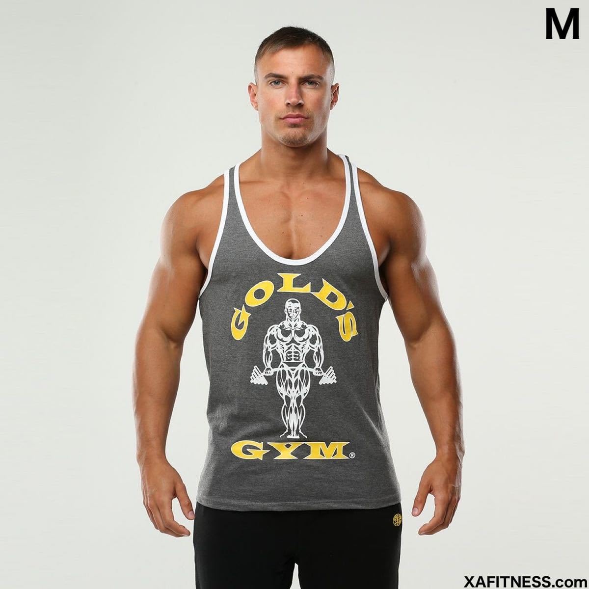 Amazon.co.jp: ゴールドジム タンクトップ リンガータンク グレー M