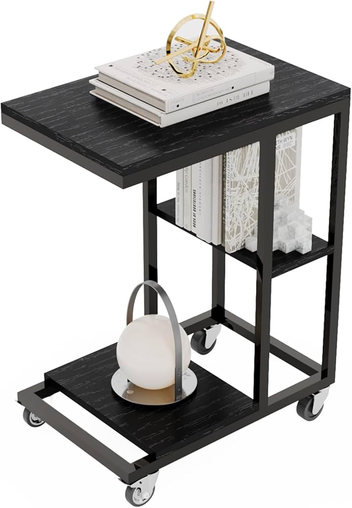 Amazon｜ZXD サイドテーブル ワゴン キャスター付きコの字型デザイン