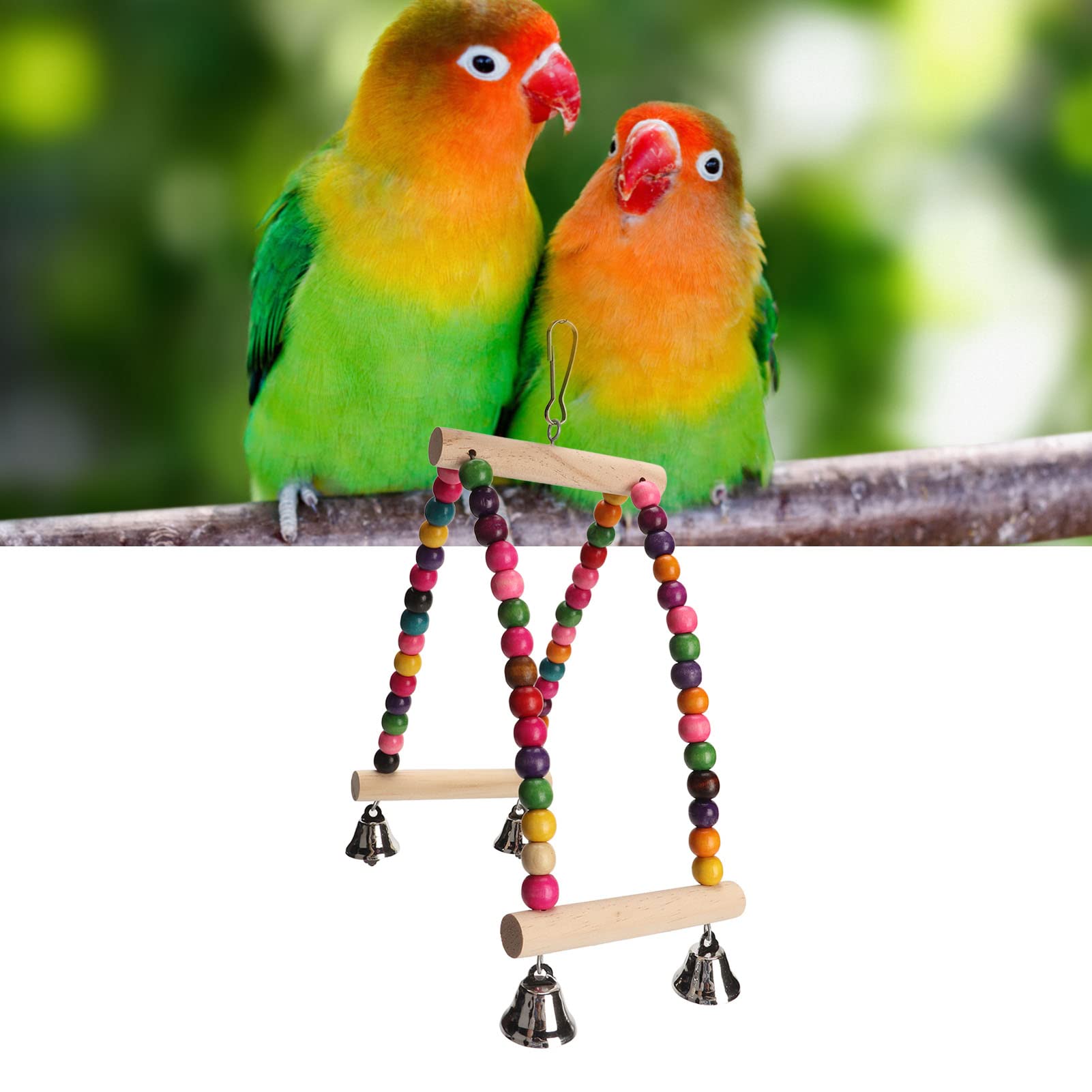 木製鳥止まり木 カラフルビーズ付き Amazon | インコ おもちゃ鳥