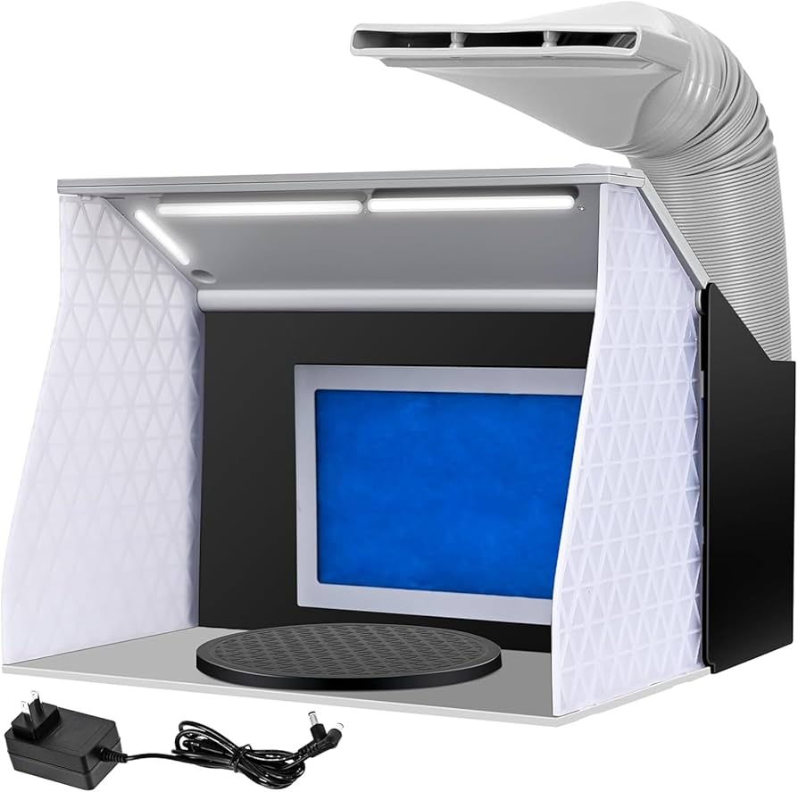 Amazon | Ausuc 塗装ブース スプレーブース 2基強力ファン 4本のLED