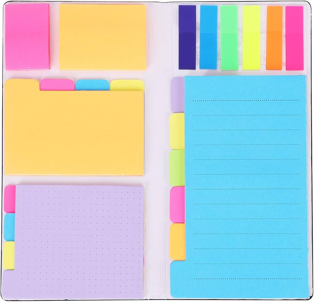 Amazon.co.jp: 付箋セット ノート付箋 6種類 カラフル 強粘着 ふぜん