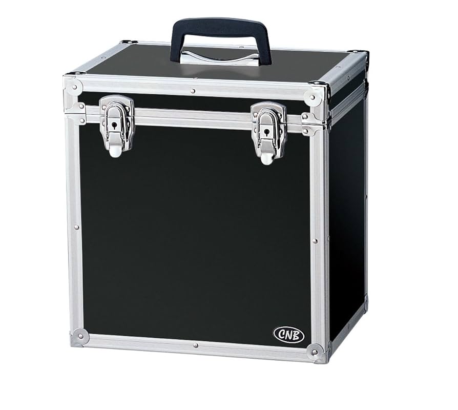 匿名配送】レコード収納ケース LP版50枚収納 アルミシルバー DJ機材