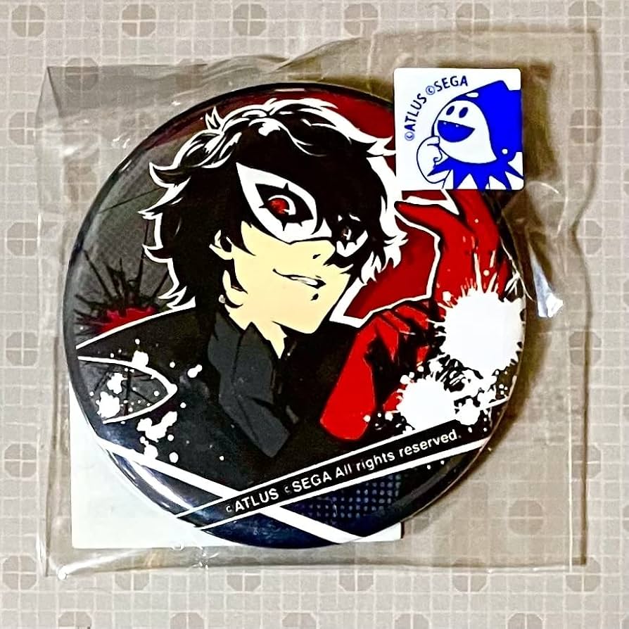 ペルソナ5 マルイパレス 限定品 スクエア缶バッジ 主人公 ジョーカー