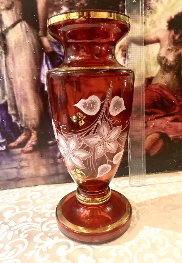 ボヘミアグラス 花瓶 大型 ボヘミアングラス 花瓶