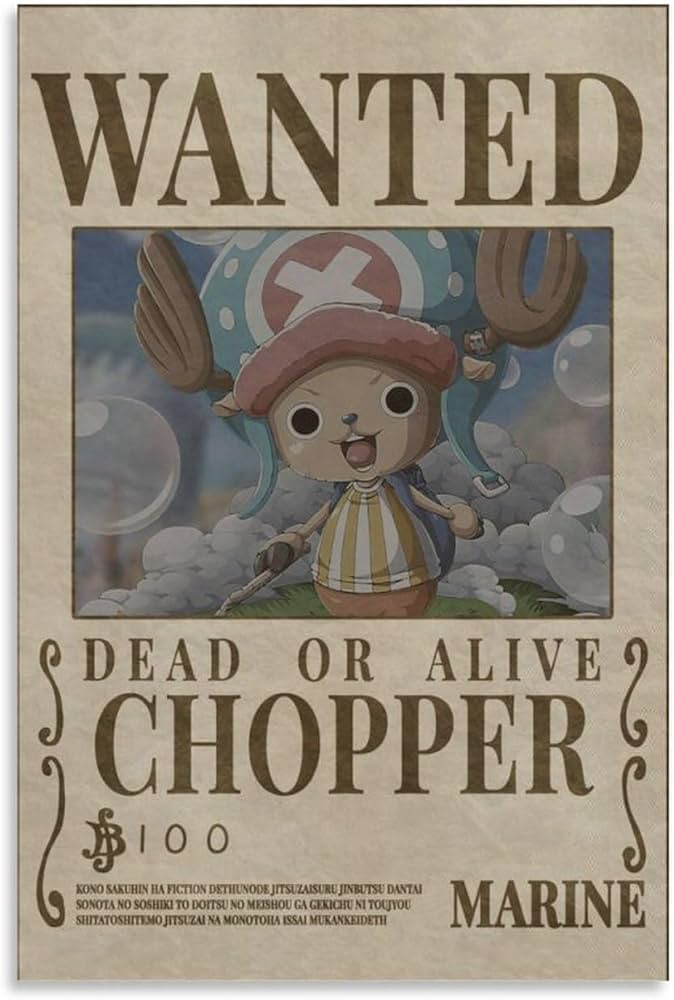 Amazon.co.jp: ワンピースアニメチョッパー賞金首指名手配ポスター
