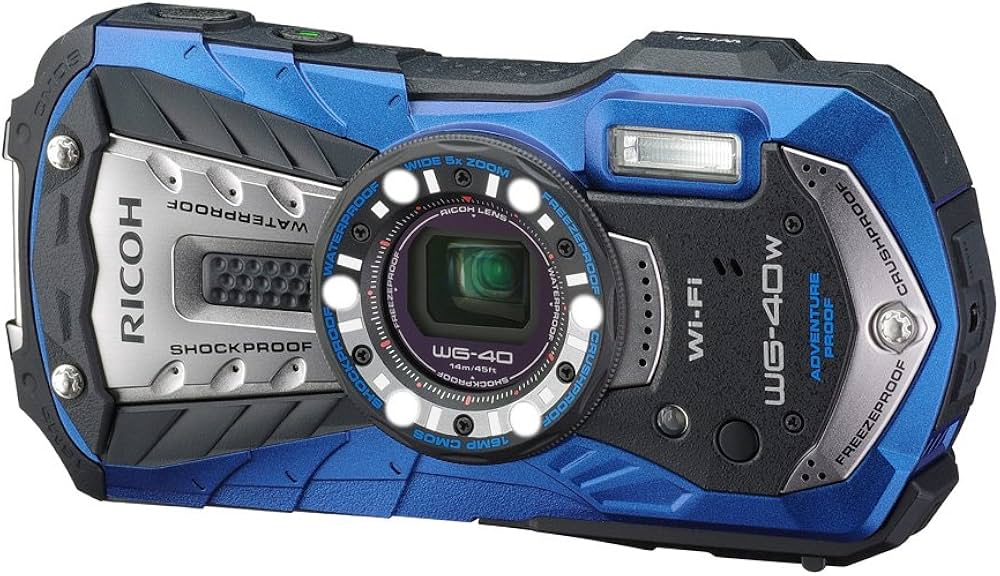 Amazon | RICOH 防水デジタルカメラ RICOH WG-40W ブルー 防水14m耐