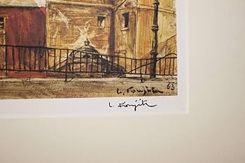 Amazon.co.jp: 藤田嗣治 リトグラフ「フルール河岸ノートルダム大聖堂