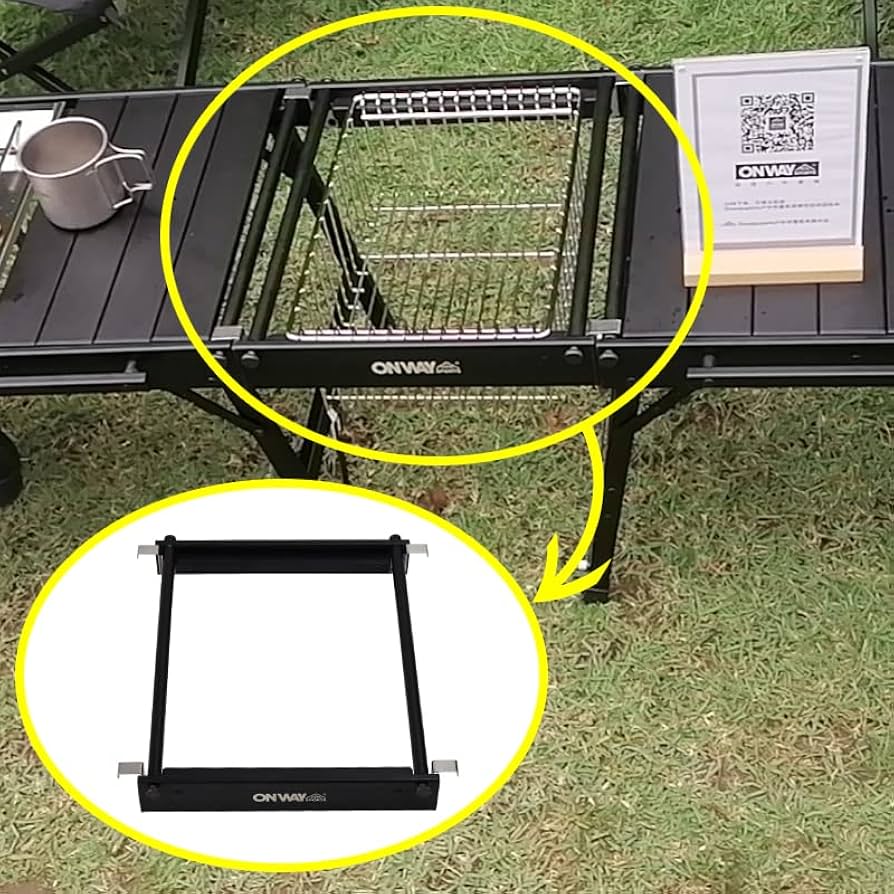 ONWAYフォールディング アルミigtローテーブル2セット+連結ブリッジ