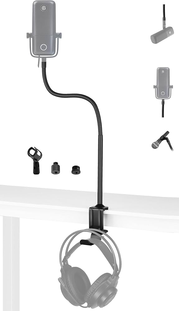 Amazon.com: Wave 3 Microphone Arm Stand, 24 Inch Clamp Mount