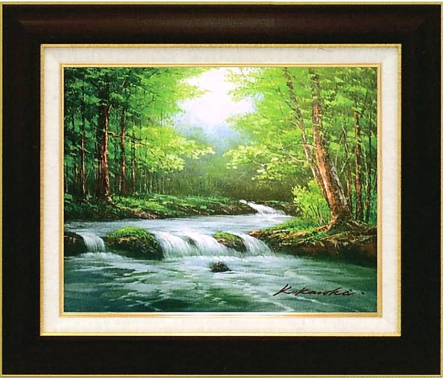 Amazon.co.jp: 黒木啓 奥入瀬1 F6号 受注制作 油彩画 油絵 風景画