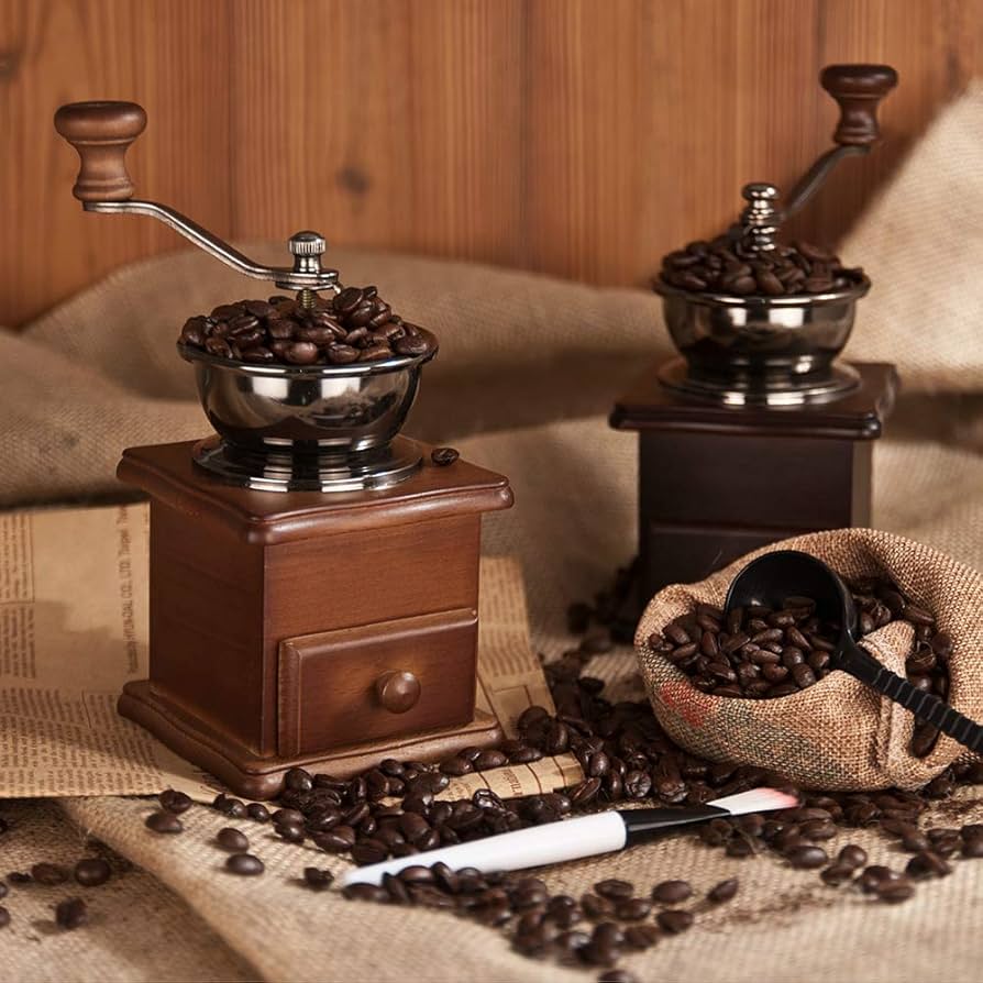 Amazon｜木製 アンティーク コーヒーミル 手動 手挽き コーヒー豆