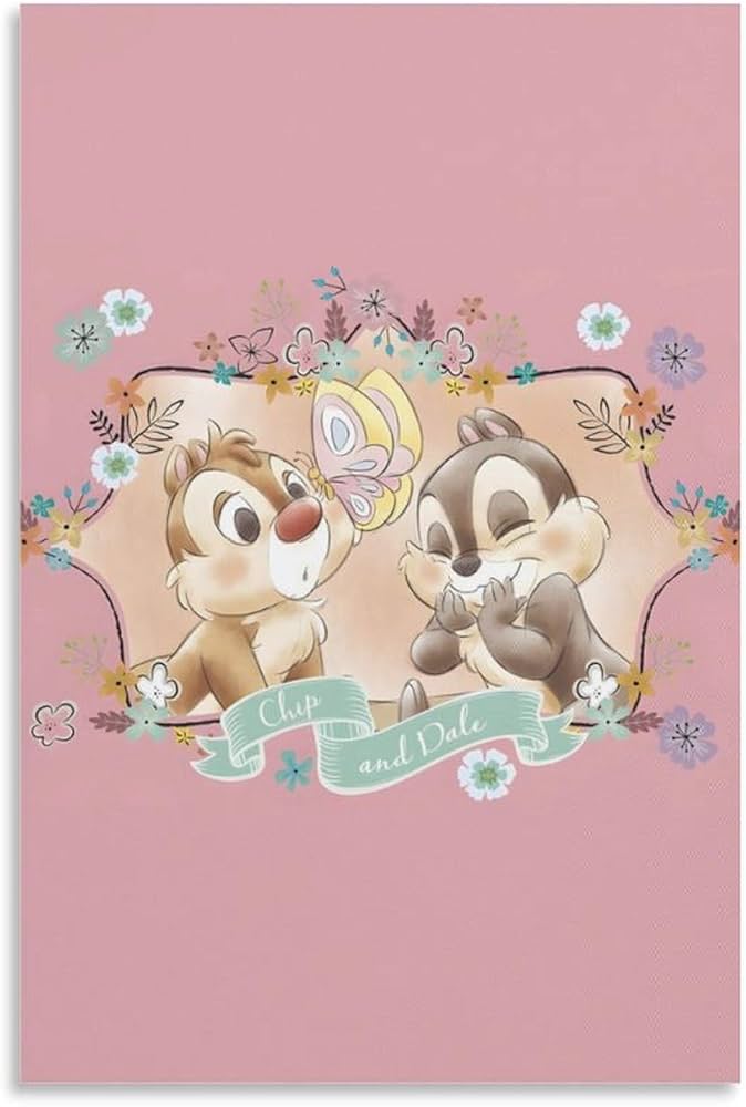 Amazon.co.jp: チップとデール アートポスター 飾り絵 かわいい
