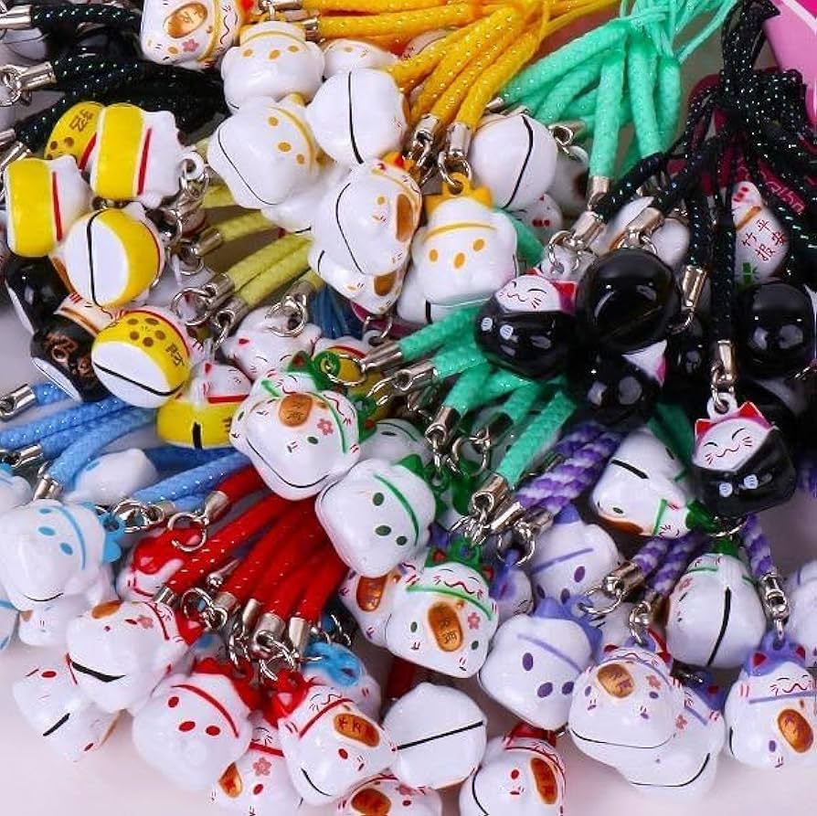 Amazon.co.jp: 開運 招き猫 携帯ストラップ おまとめて大量50本セット