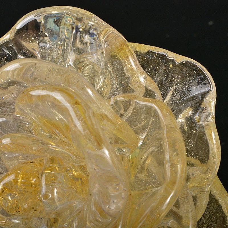 工芸ガラス ガラス作家 伊藤珠美作 花 置物 V R6827 Amazon.co.jp