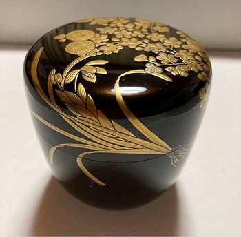 Amazon.co.jp: 蒔絵師 一瓢斎 盛蒔絵 四君子 棗 内銀 共箱 木製 茶道具