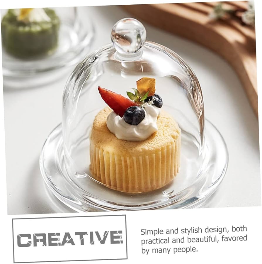 Amazon｜MARMERDO 2個 ガラスのバター皿 ミニケーキドーム チーズ