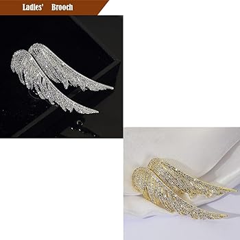 Amazon | ブローチ 天使 羽 ラインストーン キラキラ エレガント