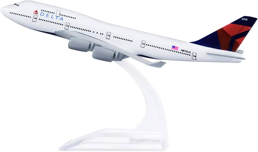 Amazon.com: 24-Hours Delta Boeing 747 Plane Model Alloy Metal