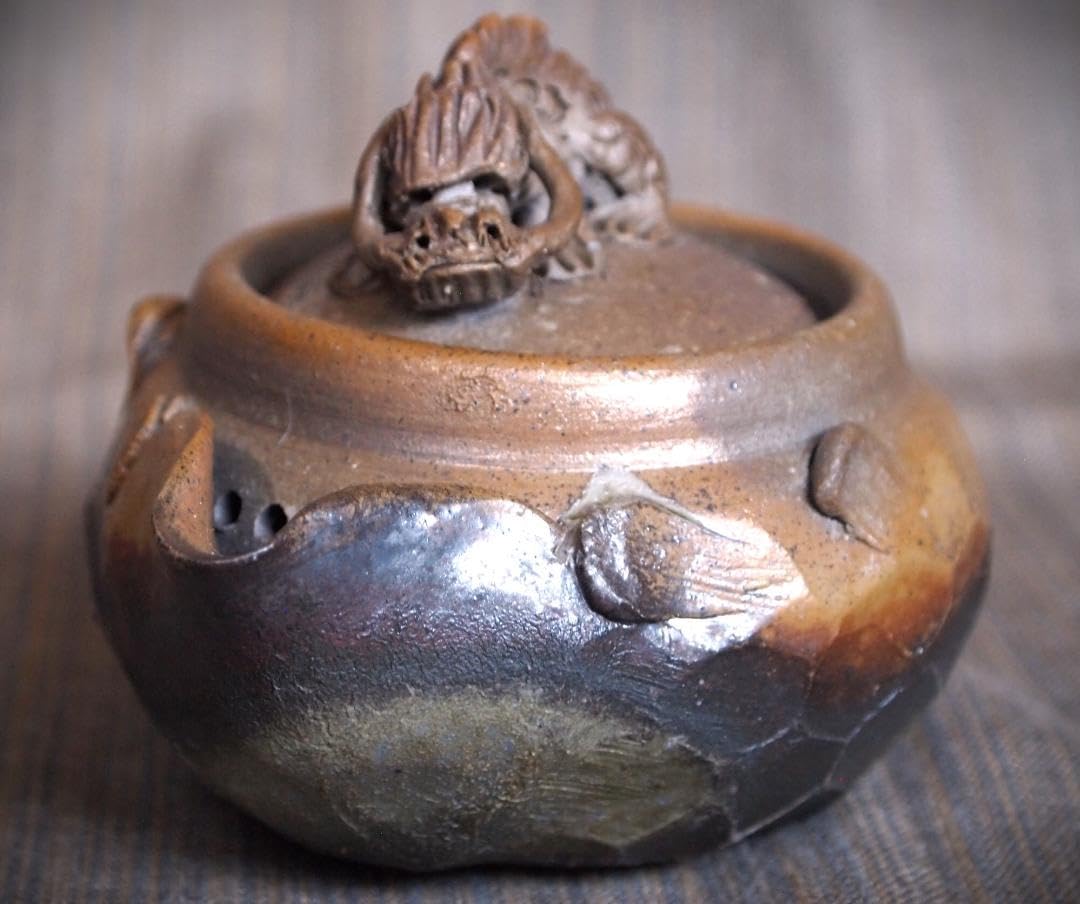 最上作品竹内靖之師：山本陶秀備前(窯変）急須 人気作家☆竹内