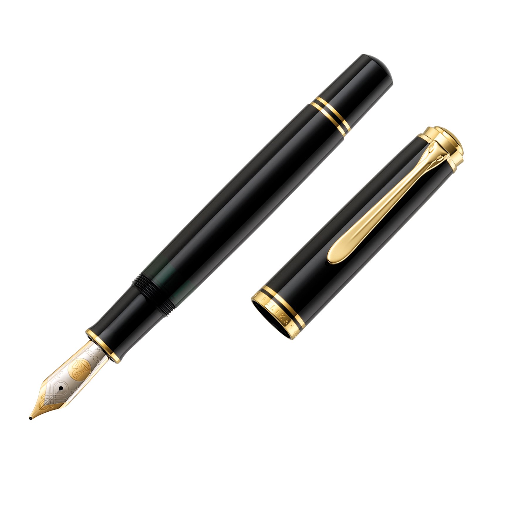 Amazon | Pelikan ペリカン 万年筆 F 細字 黒 スーベレーン M1000 正規