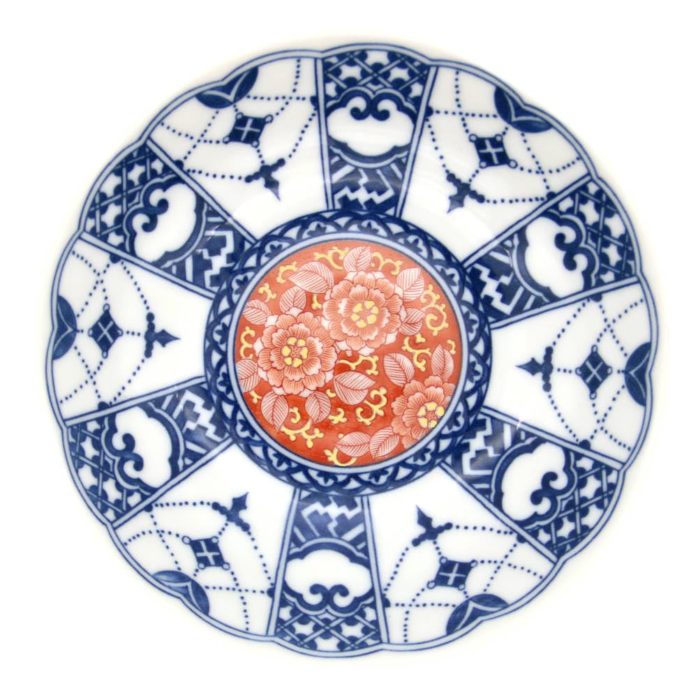 時代 九谷 銘々皿5客 幅約15㎝ 東Y7-0404①タルサ 時代 九谷