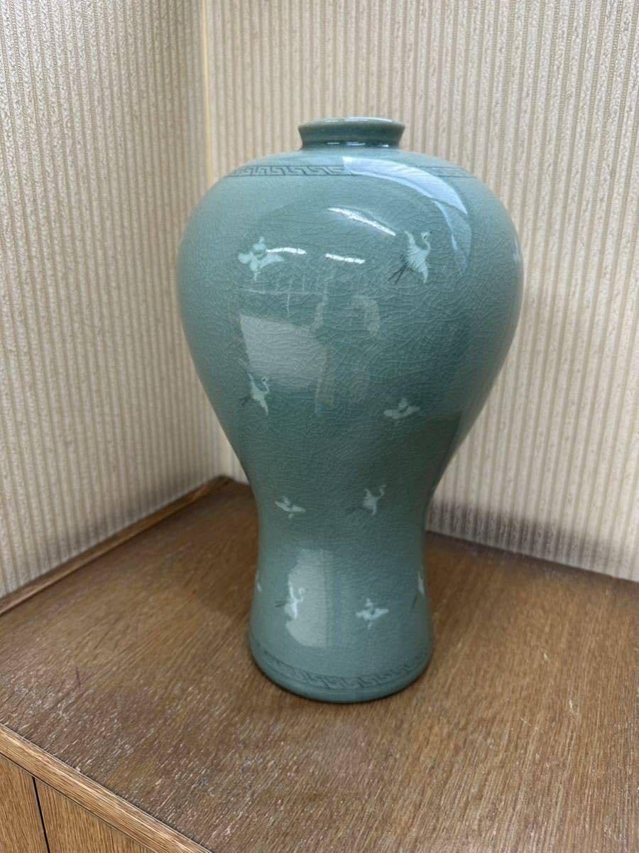 高麗 青磁象嵌雲鶴文瓢形瓶 – 燦禾 SANKA 青磁象嵌雲鶴魚紋瓶 高