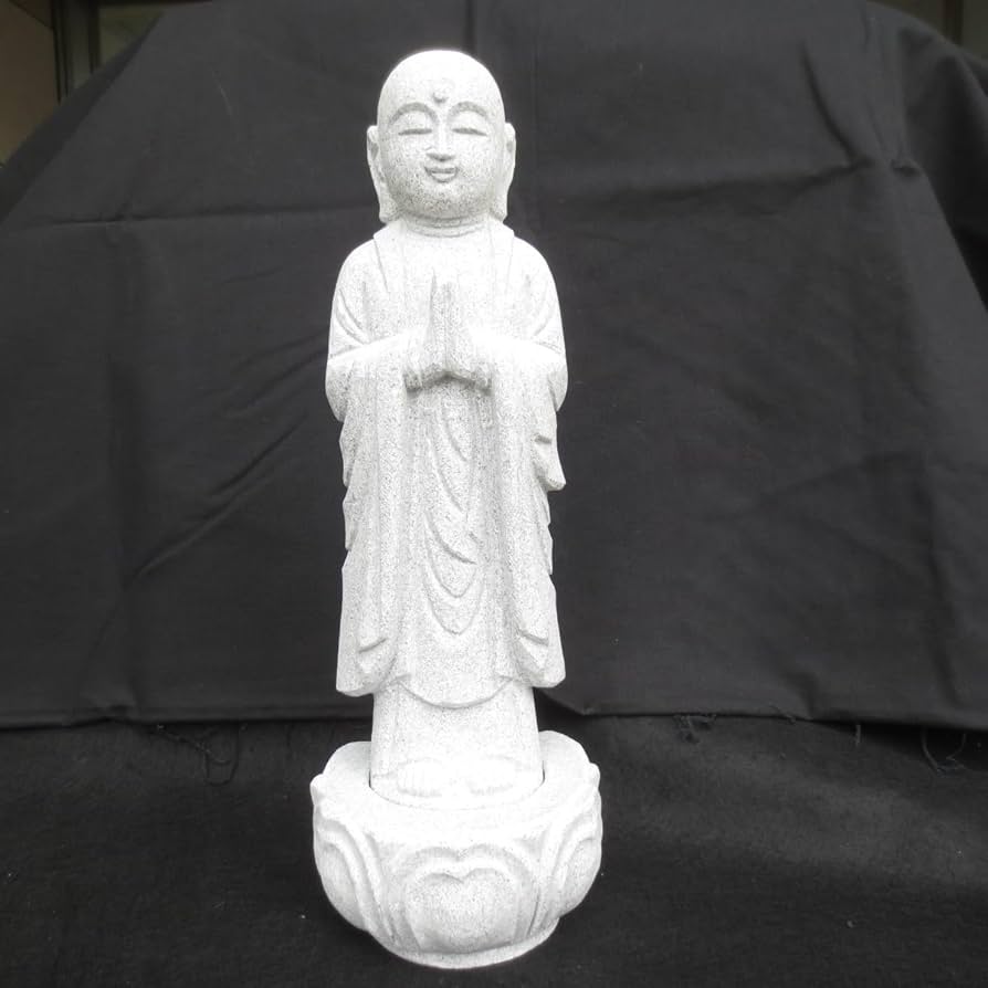Amazon.co.jp: 地蔵菩薩 1尺 御影石 石仏 地蔵 癒しのお地蔵さん 仏像