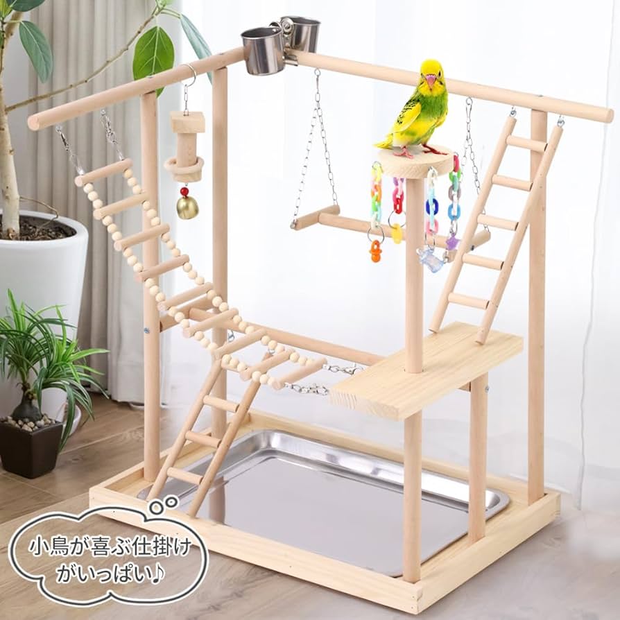 中型鳥さん用】眺めのいい♬バードスタンド＆桜の木バードアスレチック