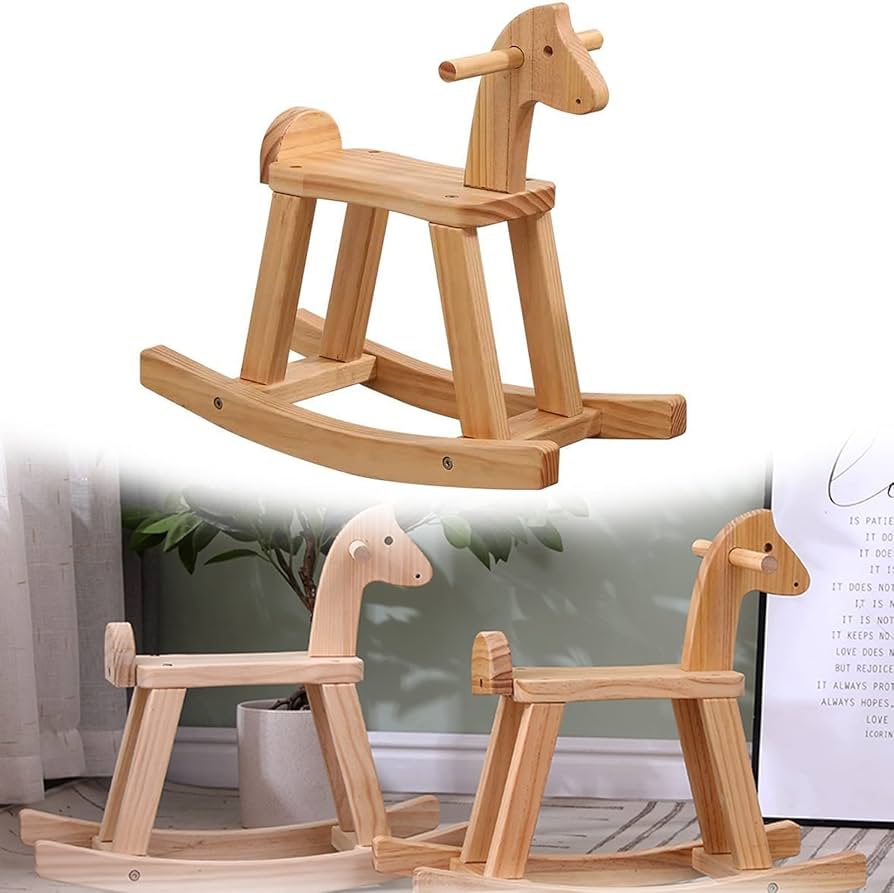 Amazon.co.jp: な木製ロッキングホース ポータブル木製ロッキング