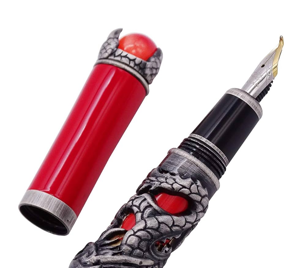 赤色ツートン万年筆