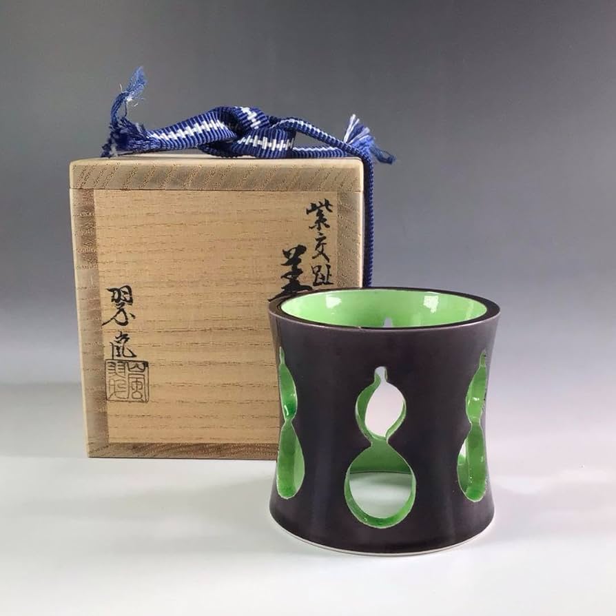 Amazon.co.jp: R156 蓋置 『中村翠嵐造』『紫交趾』『六瓢透し