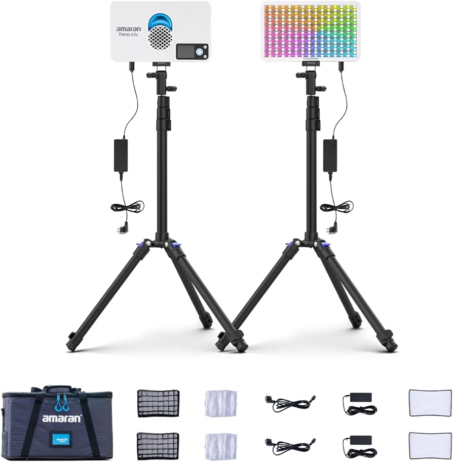 Amazon.com : amaran Pano 60c 2-Light Kit Panel Lights,60W RGBWW