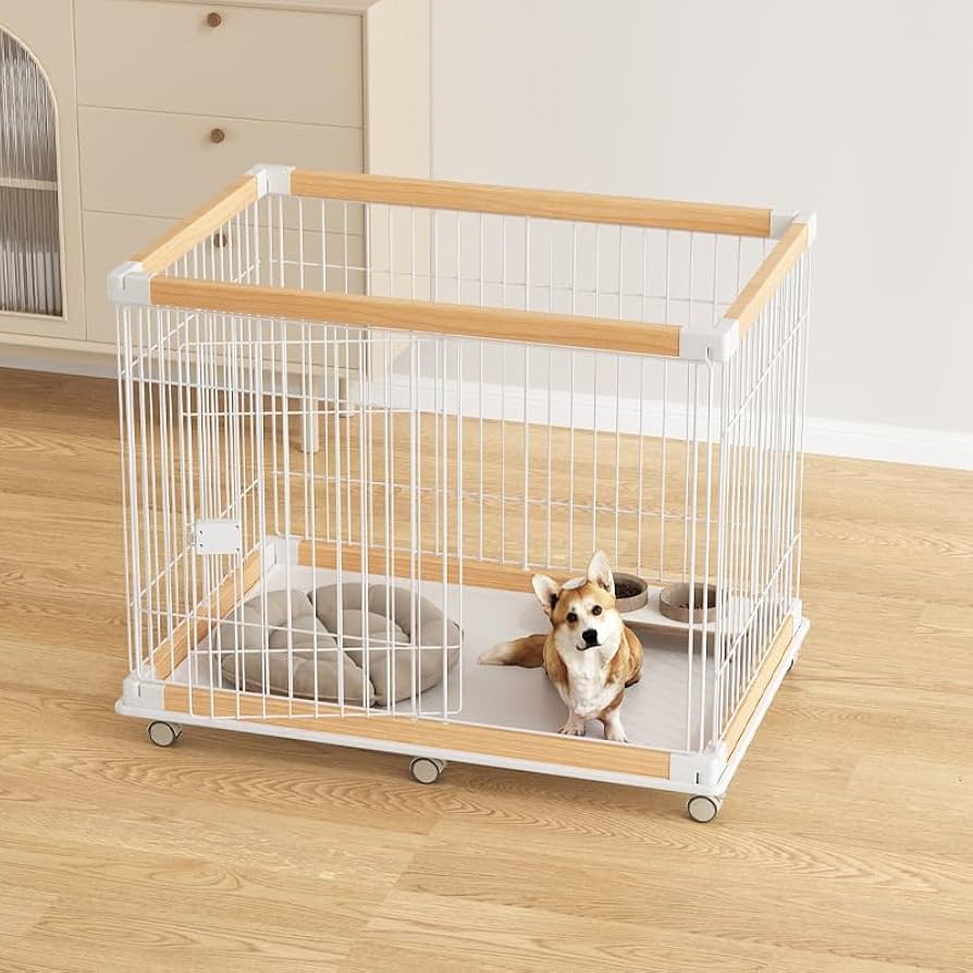 Amazon | XUDREZ 犬ケージ キャスター付き 97×66×78cm 犬用サークル 犬