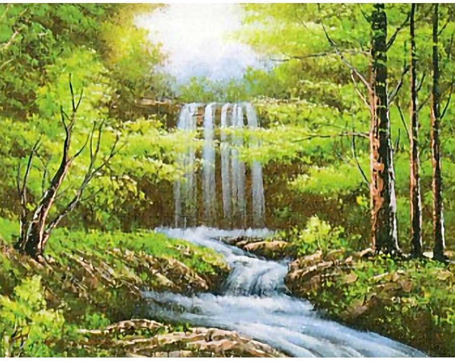 絵画インテリア 絵 額付(青緑＋金色の枠) 油絵 uF6-050303 花 ばら