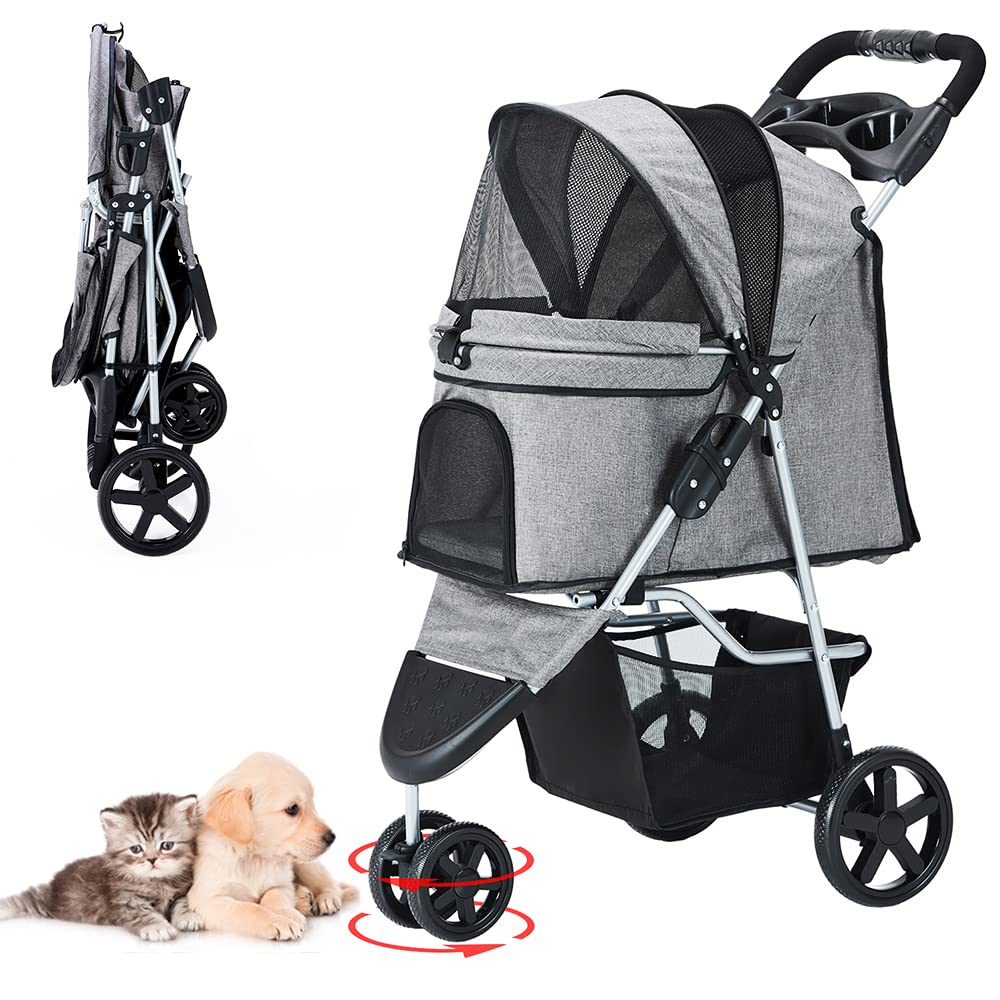 Amazon.co.jp: wangmao ペットカート 折りたたみ 3輪 犬用ベビーカー